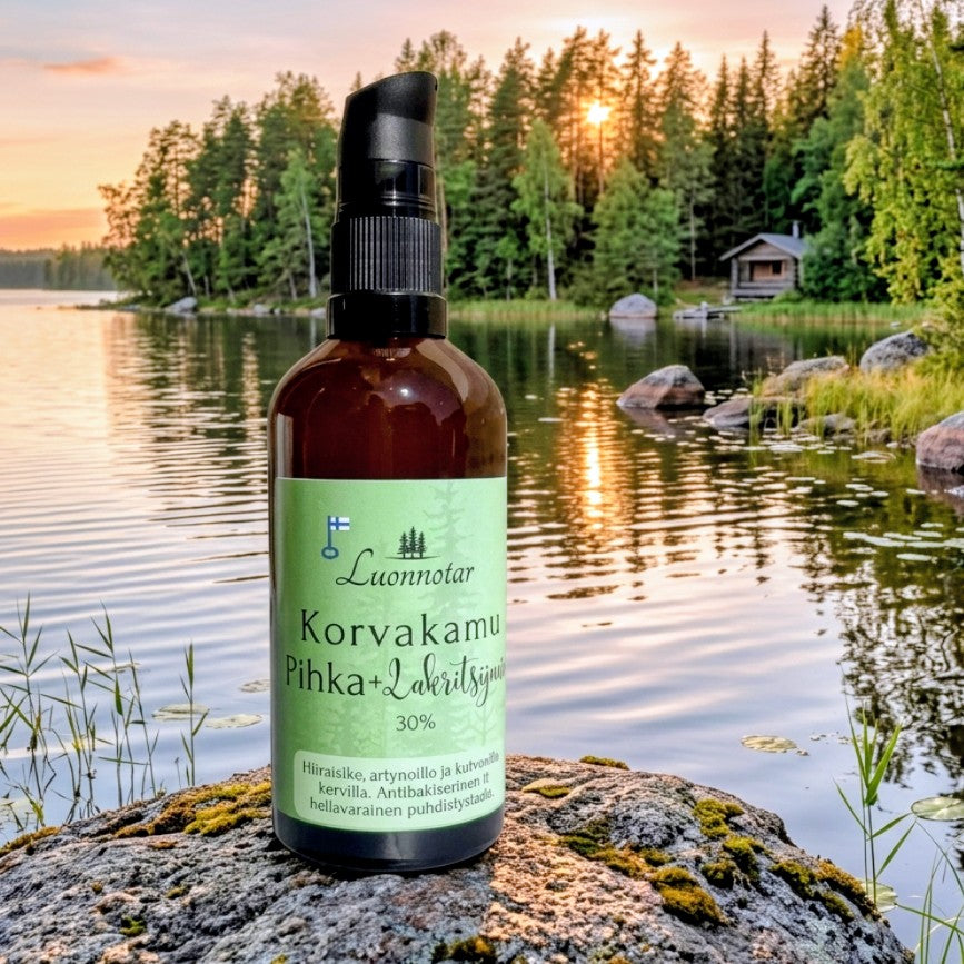 Uutuus nyt -30%!🔥 Luonnotar Korvakamu Pihka+ lakritsijuuri korvapuhdistusaine lemmikille 100ml